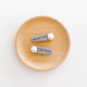 Lady Hair Clip Pearl Chenille Stick Pair (LHP9625)